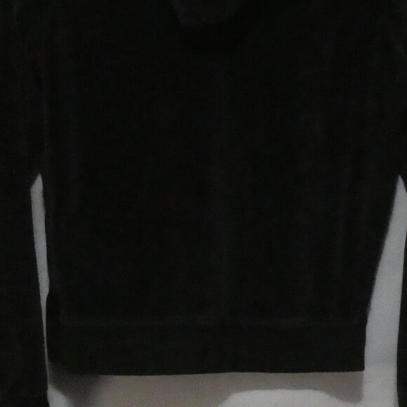 Y2K - GAP - Stretch | medium | Black Zip-Up Velour Hooded Jacket | Pockets - Picture 15 of 16